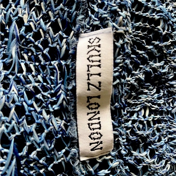 SKULLZ LONDON Art To Wear Blue Knit Lagenlook Isabelle Tunic Plus Size Chest84” - Picture 2 of 4